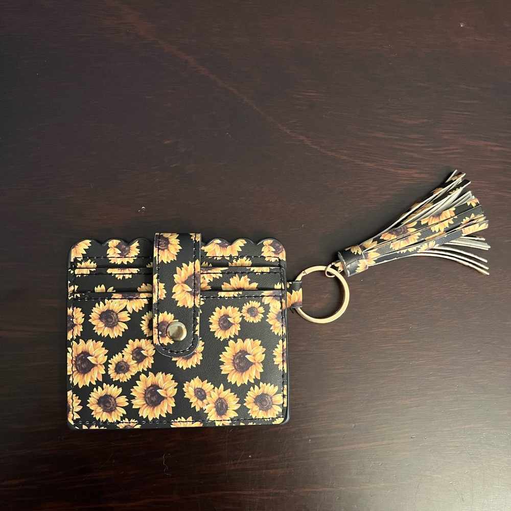Sunflower Card Holder Wallet & Keychain